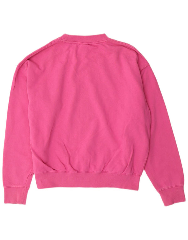Felpa oversize da donna SUPERDRY UK 14 grande cotone rosa