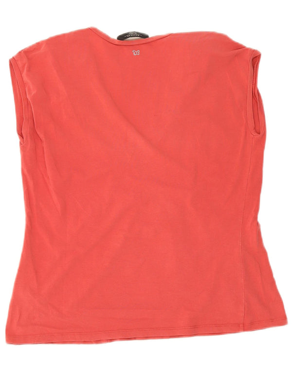 Top corto senza maniche da weekend da donna Max Mara UK 14 grande rosso cotone