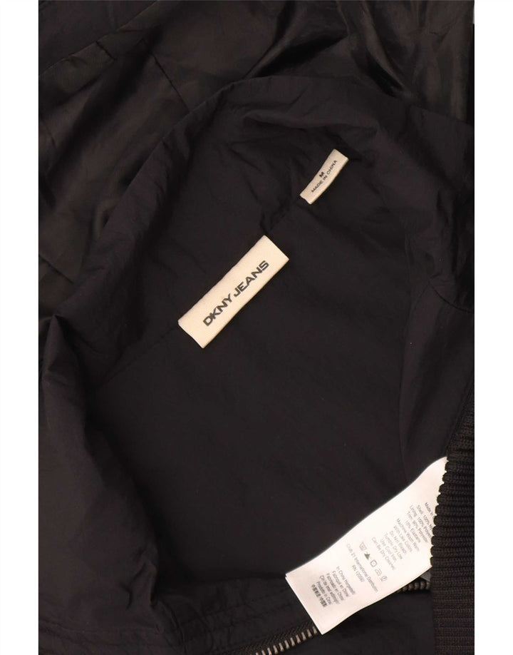 Giubbotto bomber con cappuccio da donna Dkny UK 14 nylon nero medio