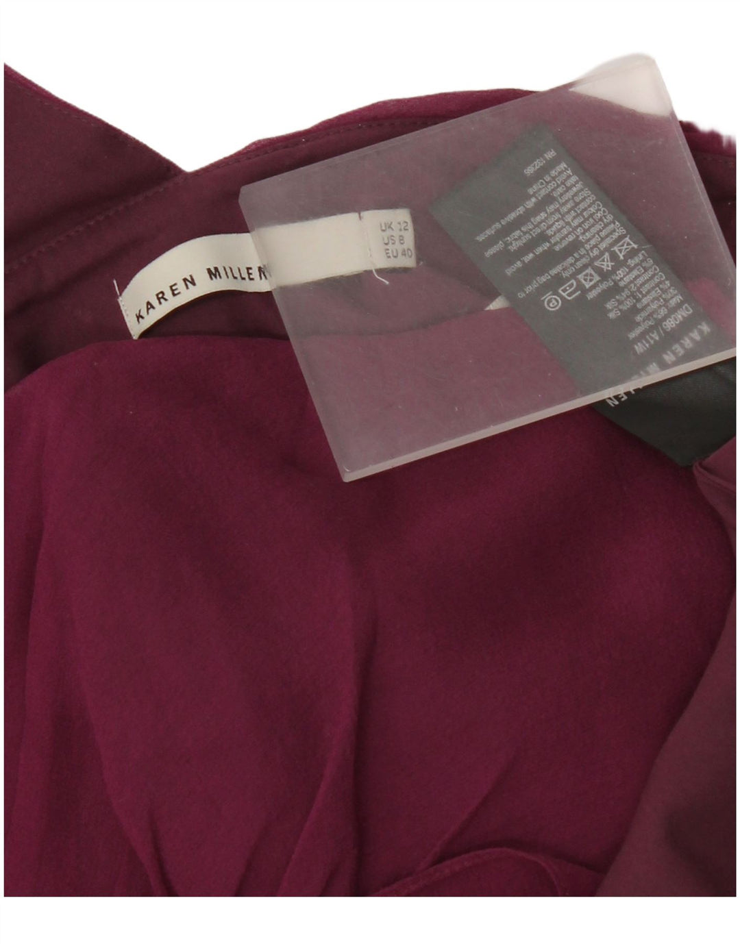 Abito monospalla da donna Karen Millen UK 12 Poliestere viola medio