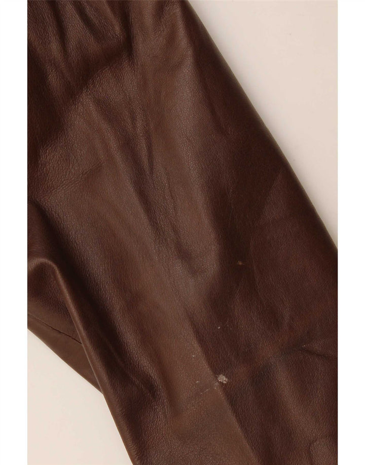 Cappotto in pelle vintage da uomo IT 54 2XL Marrone