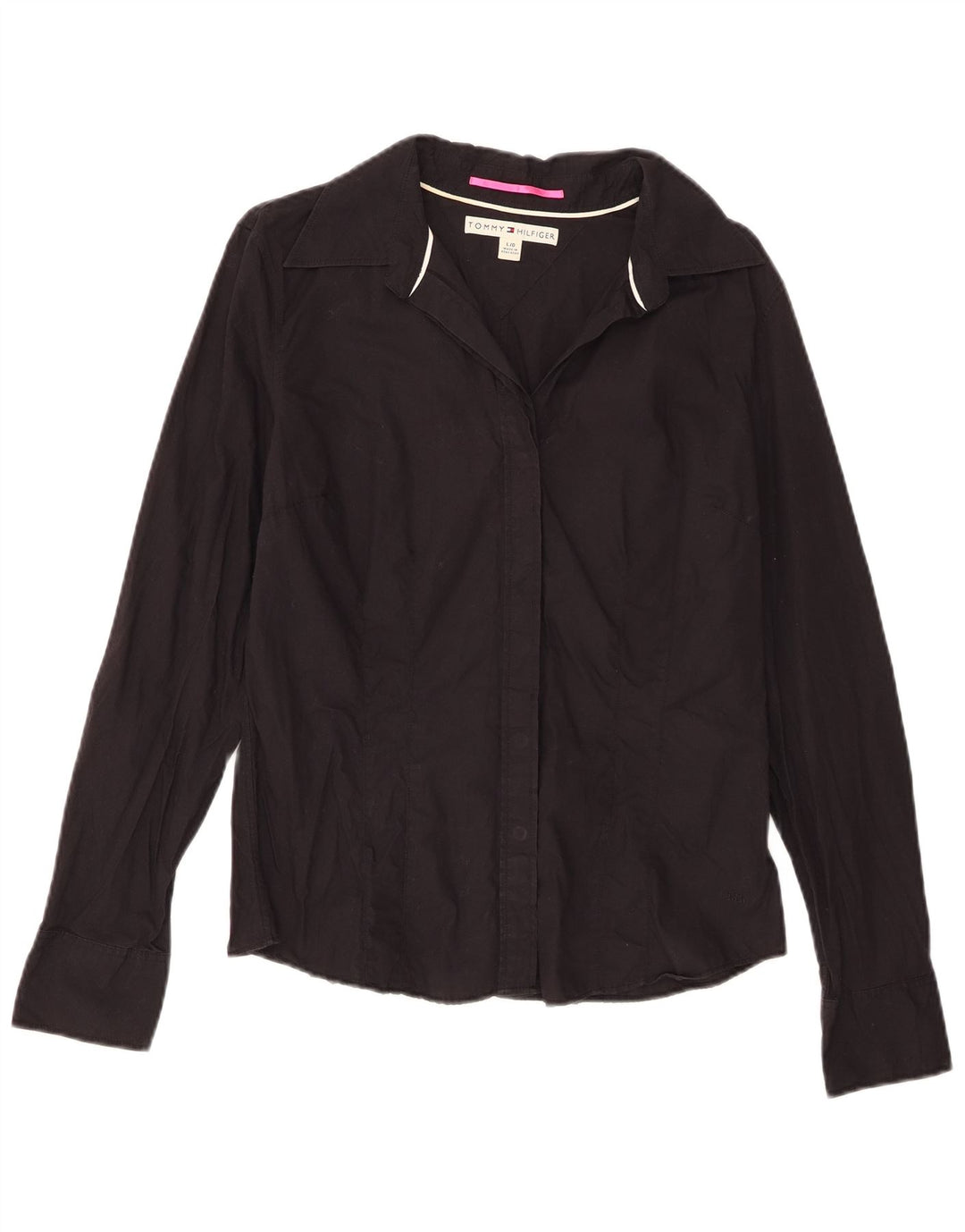 Camicia da donna Tommy Hilfiger UK 14 grande cotone nero