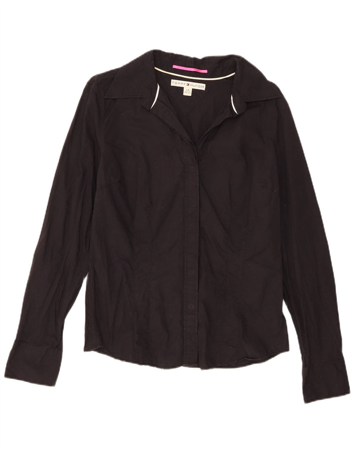 Camicia da donna Tommy Hilfiger UK 14 grande cotone nero