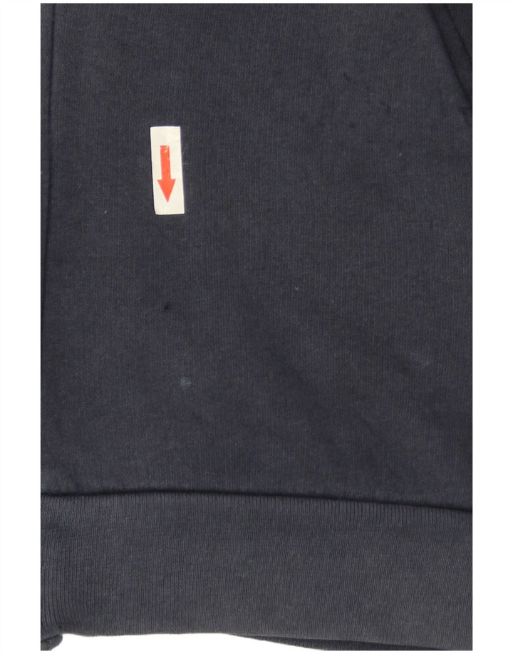 Maglione con cappuccio e zip da uomo Zara in cotone blu navy medio