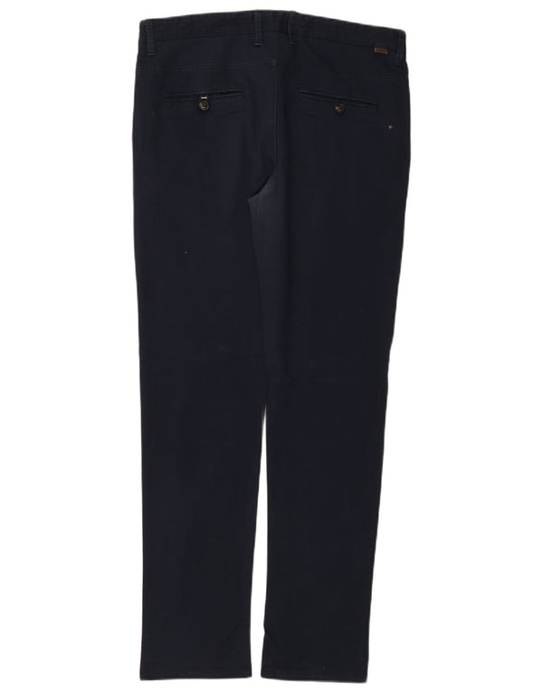 Pantaloni chino slim da uomo Zara EU 42 Large W32 L30 cotone blu navy