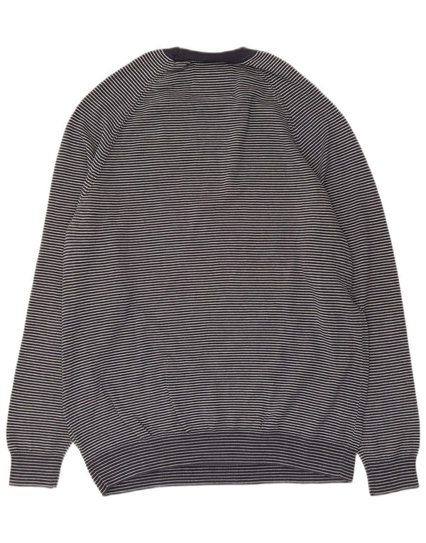 Maglione da uomo girocollo Superdry in cotone a righe grandi blu navy