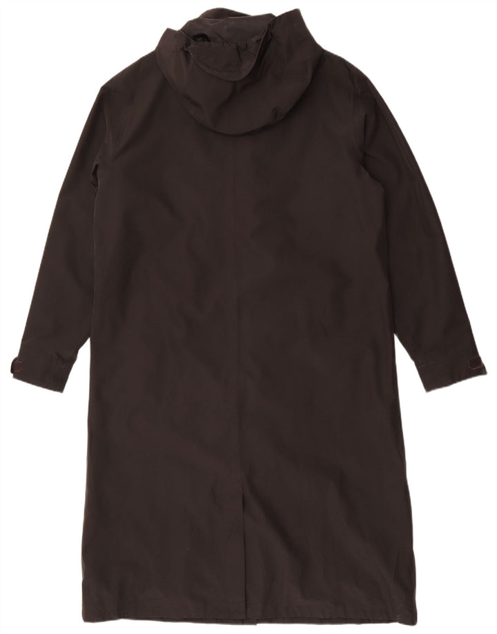 Impermeabile lungo con cappuccio da donna Rohan UK 16 grande poliestere nero