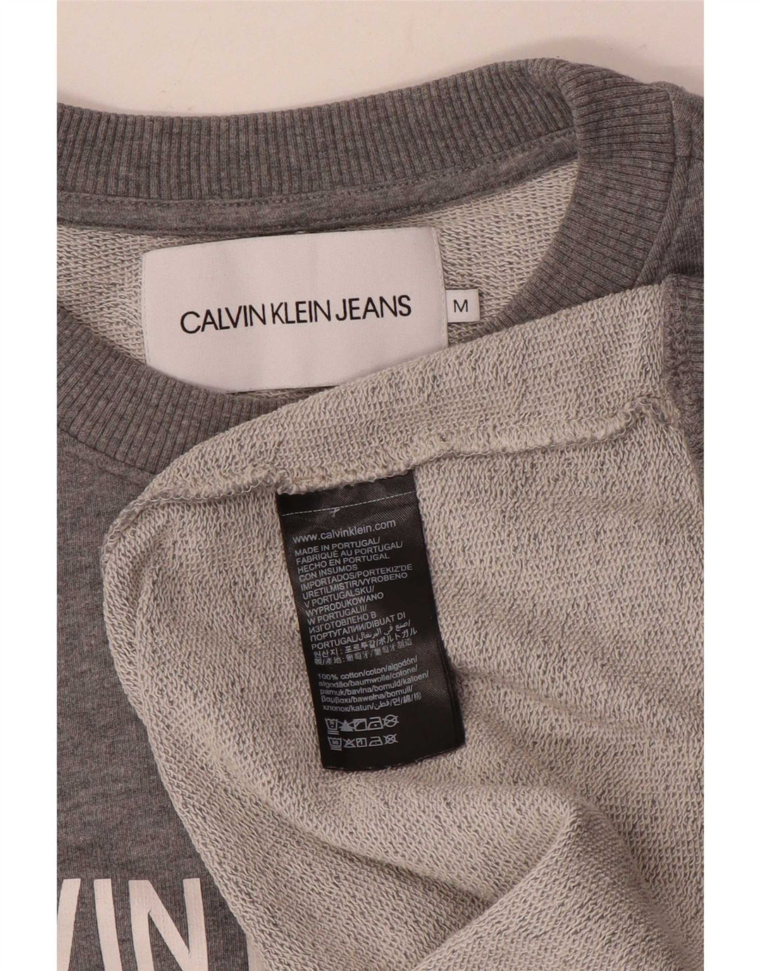 Calvin Klein Jeans Felpa grafica da uomo Maglione grigio medio chiazzato