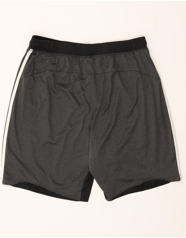 Pantaloncini sportivi Adidas Climalite da uomo, grandi, in poliestere color block grigio