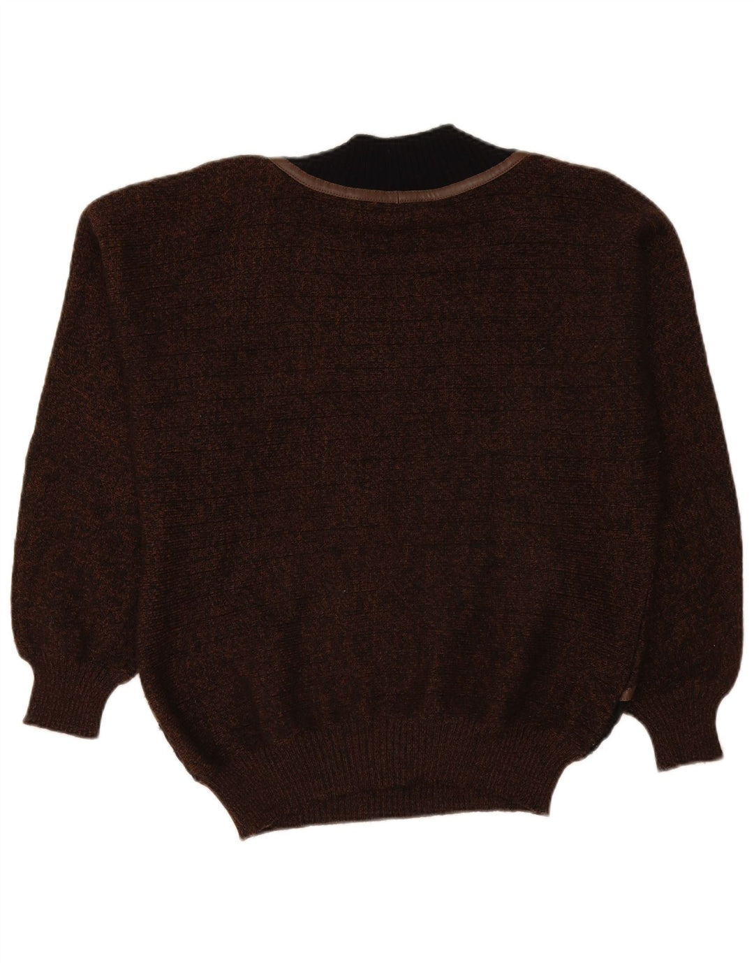 De Pietri Maglione da uomo con scollo a V, grande, in lana color block marrone