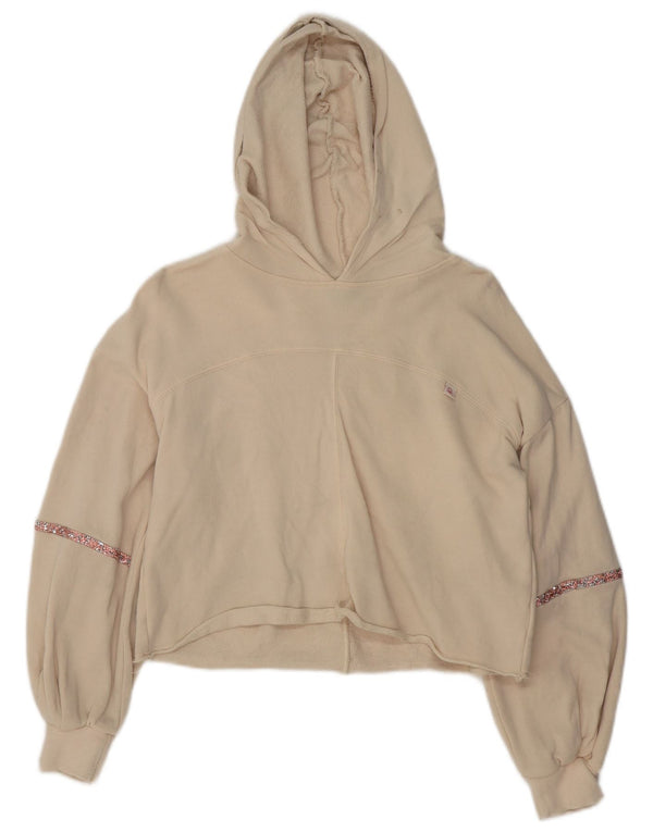 Felpa con cappuccio per ragazze Benetton 11-12 anni 2XL cotone bianco sporco