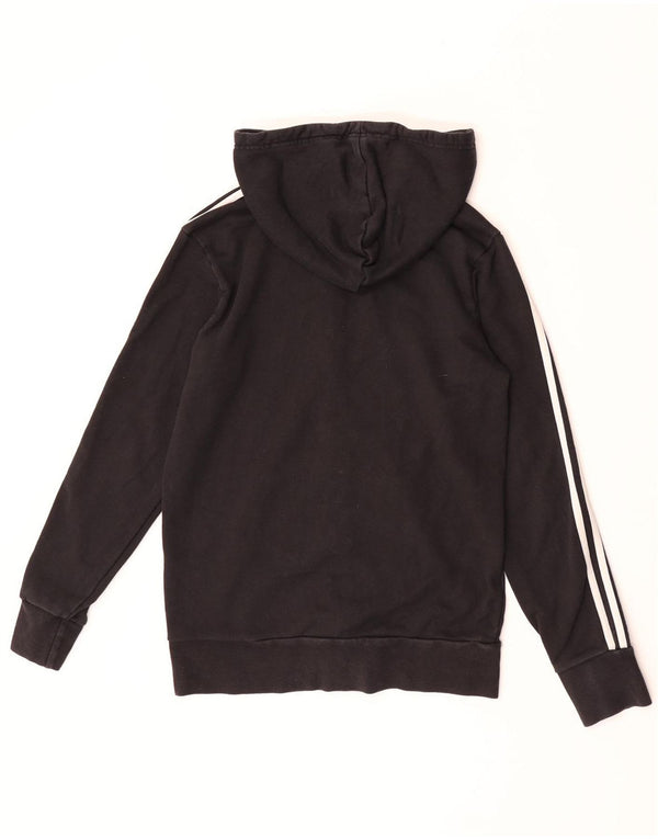 Felpa con cappuccio e zip Adidas da uomo piccola nera