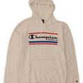 Felpa con cappuccio grafica da uomo Champion Large bianca