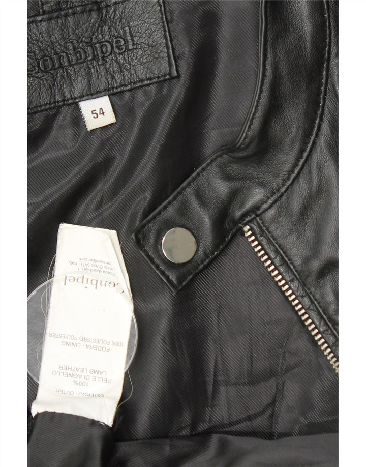 Giacca Biker Pelle Uomo Conbipel IT 54 XL Pelle Nera