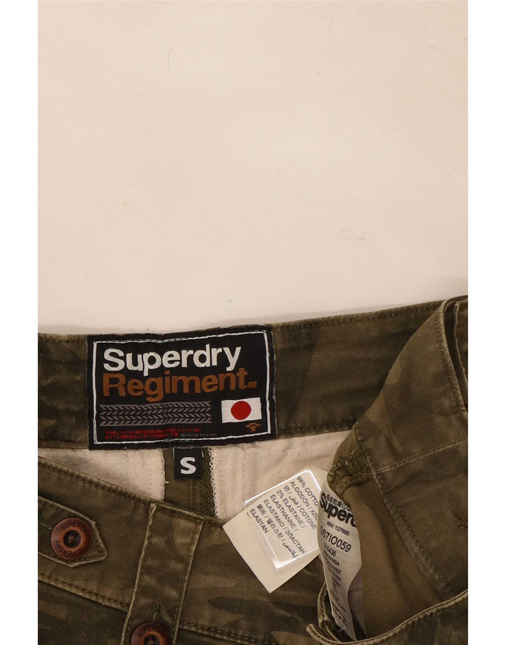Pantaloncini cargo da donna Superdry Small W30 cotone mimetico kaki
