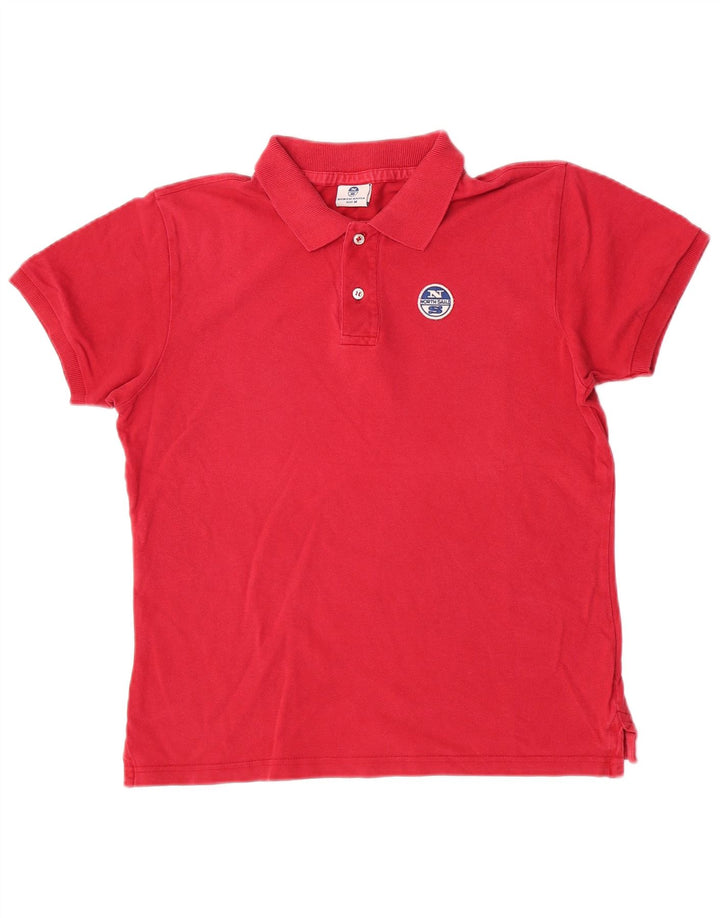 Polo da uomo North Sails in cotone rosso medio