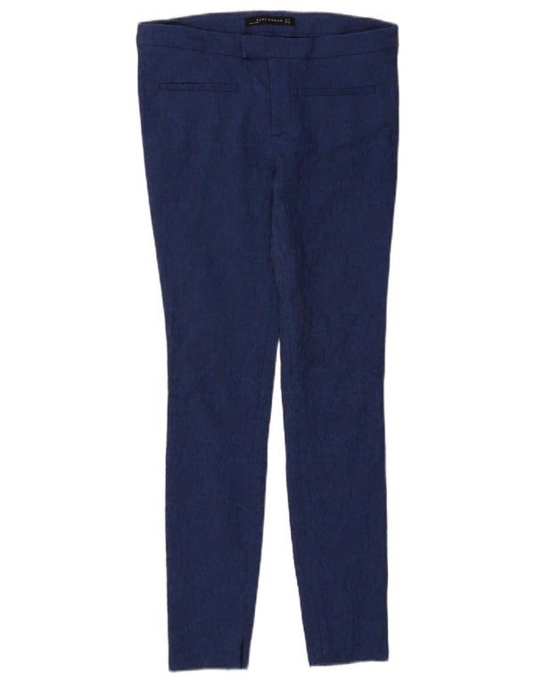 Pantaloni skinny casual da donna Zara piccoli W26 L28 blu Paisley