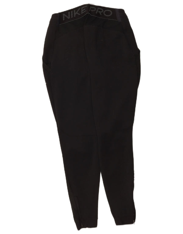 Pantaloni da tuta con grafica Nike Dri Fit da donna, pantaloni da jogging UK 12, medio, neri