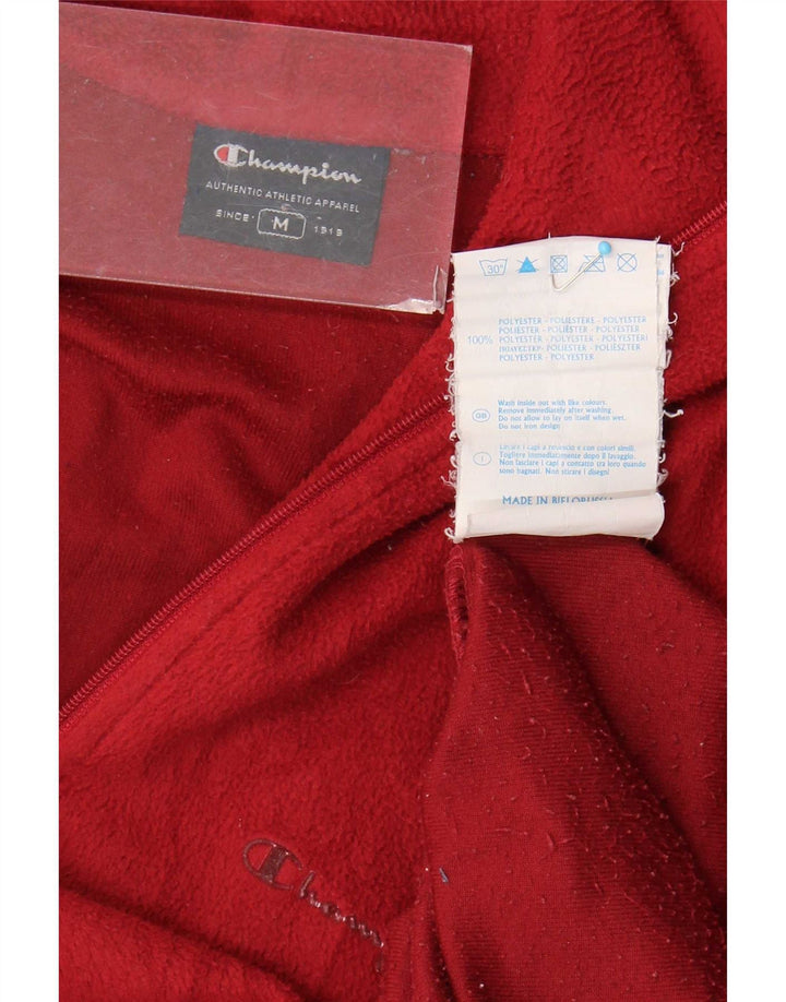 Maglione in pile da uomo con zip e collo Champion, poliestere rosso medio