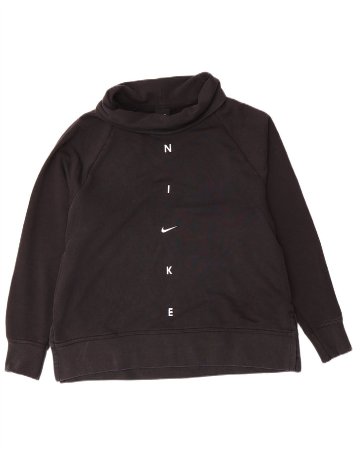 Felpa oversize con grafica Nike da donna UK 10 piccola in cotone nero