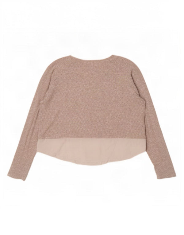 Maglione maglione con scollo a barca da donna Marks & Spencer UK 18 XL Beige Colourblock