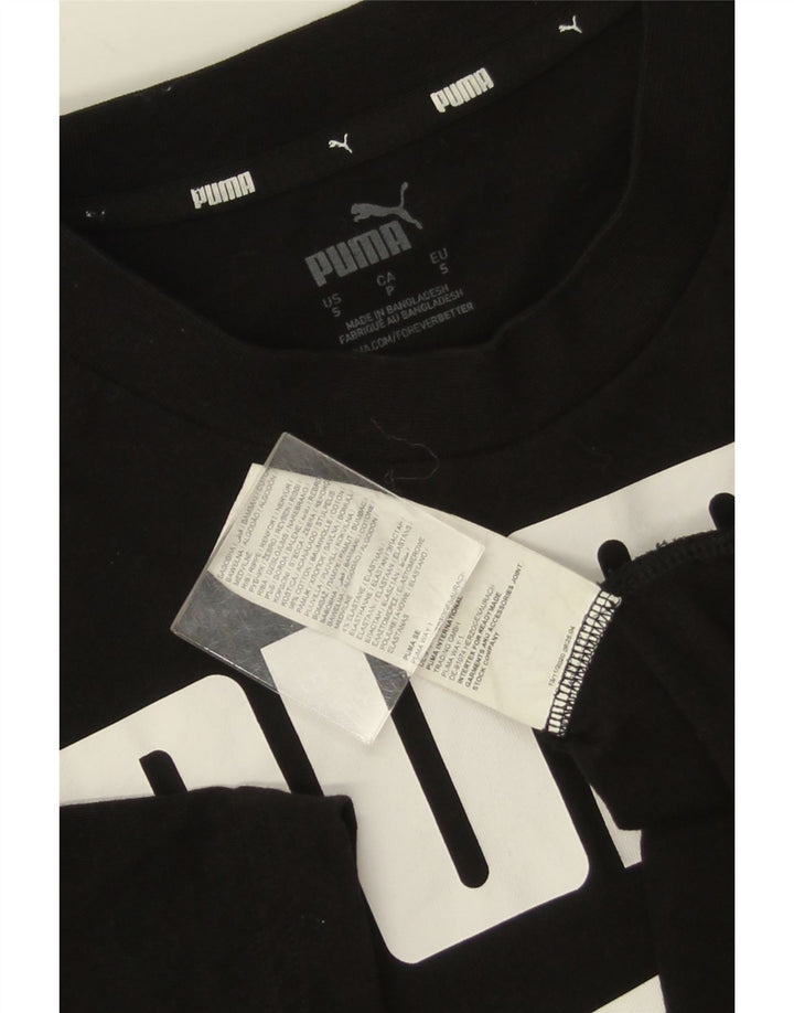 T-shirt grafica da uomo Puma Top Small in cotone nero