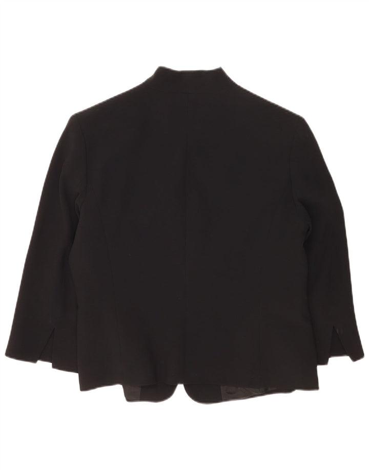 Giacca blazer da donna a 1 bottone con maniche a 3/4 Perte by Krizia UK 14 media nera