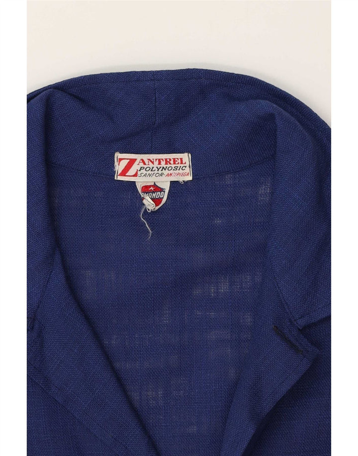 Camicetta camicia vintage da donna UK 16 grande blu