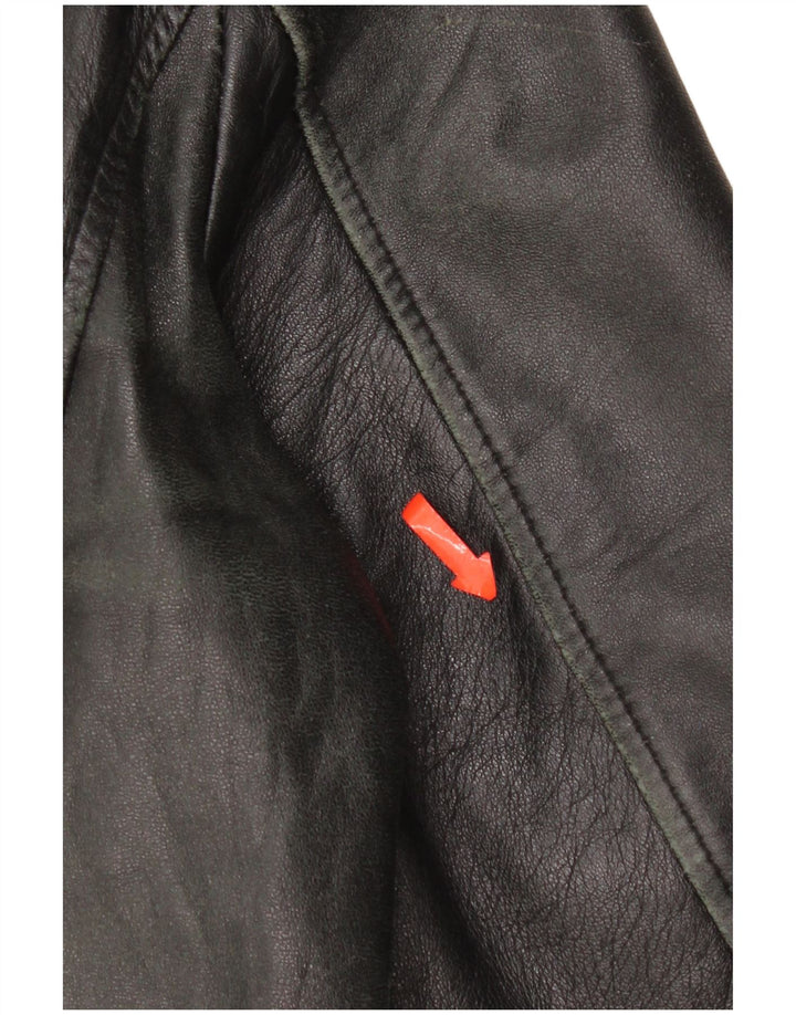 Lavorazione Artigianale Giacca in Pelle Uomo IT 48 Media Pelle Nera