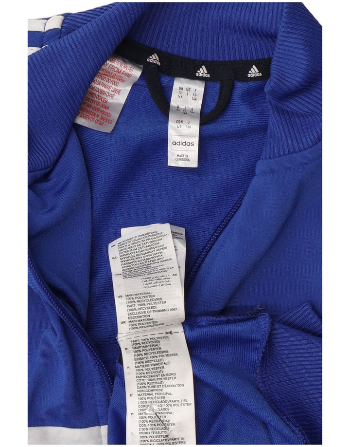 Giacca da tuta da ragazzo Adidas 13-14 anni in poliestere color block blu