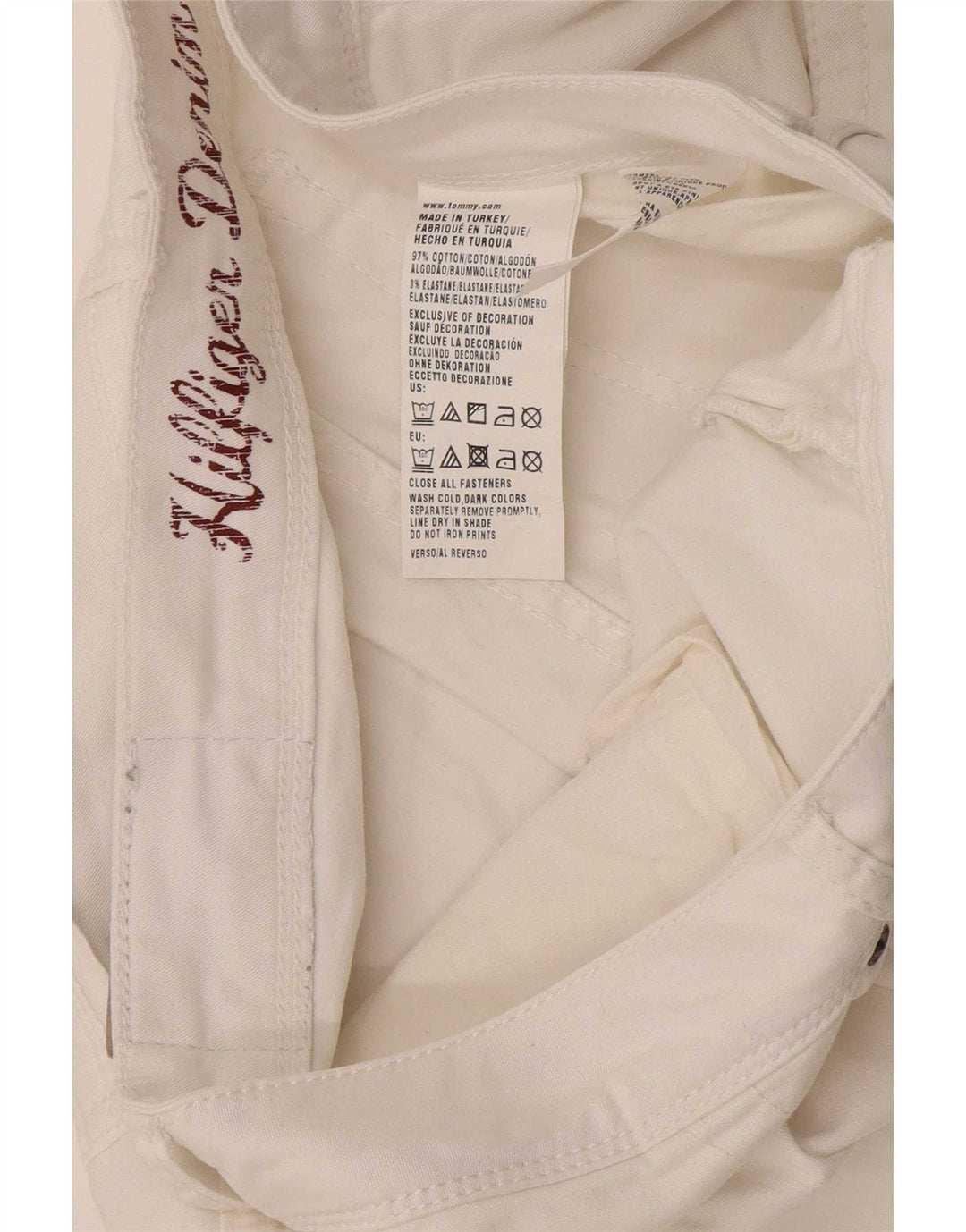 Jeans slim da uomo Tommy Hilfiger W34 L34 cotone bianco