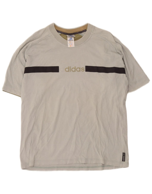 T-shirt grafica da uomo Adidas Top UK 42/44 grande cotone color block verde