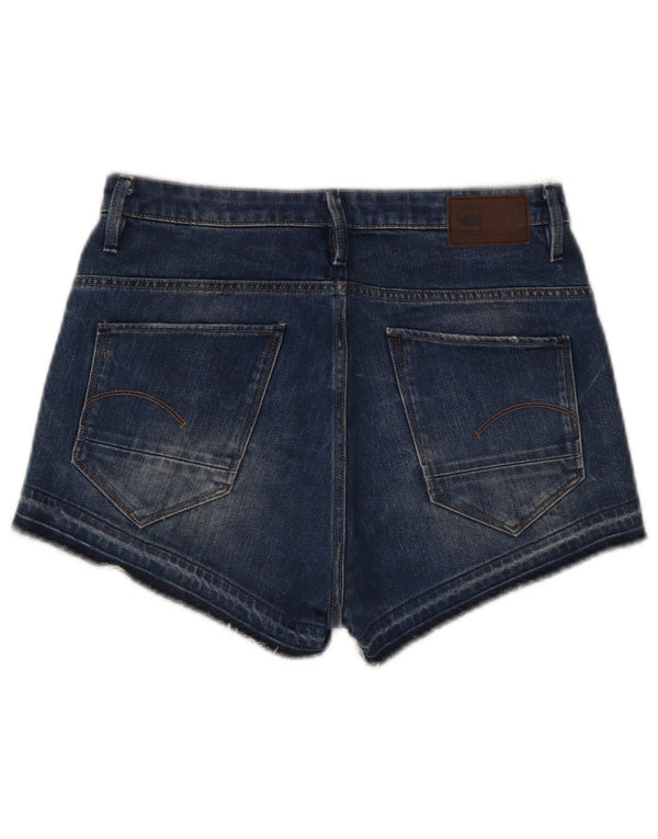 Pantaloncini di jeans a vita alta da donna G-Star W27 piccolo cotone blu