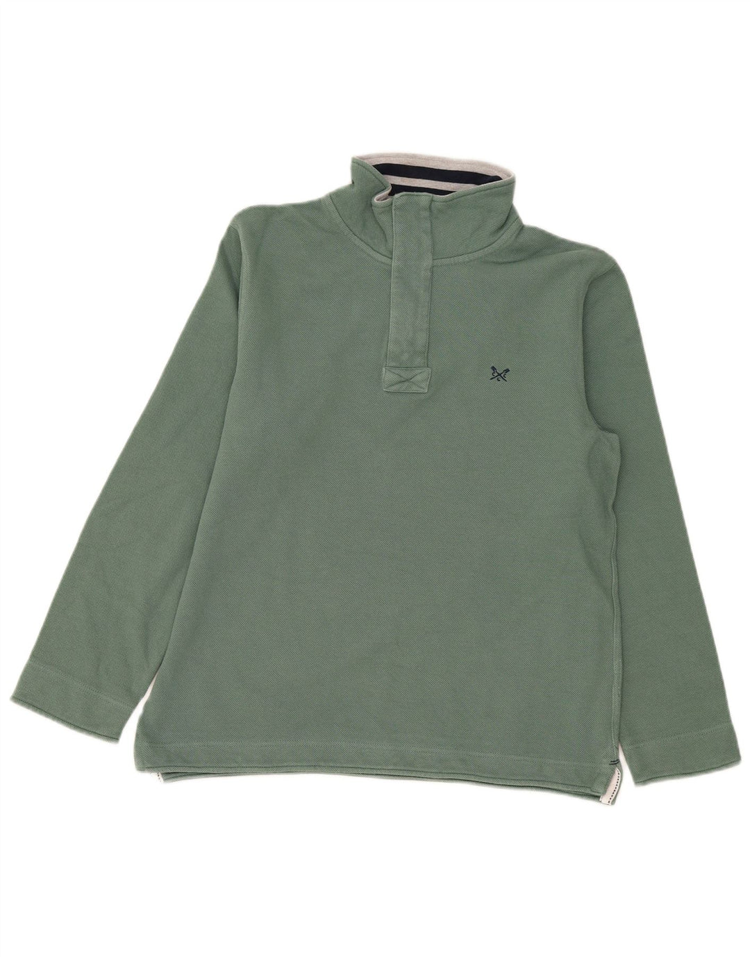 Crew Clothing Felpa da uomo con vestibilità regolare con zip 1/4 Verde medio