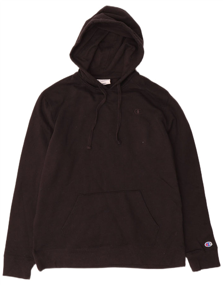 Maglione con cappuccio da uomo CHAMPION grande in cotone nero