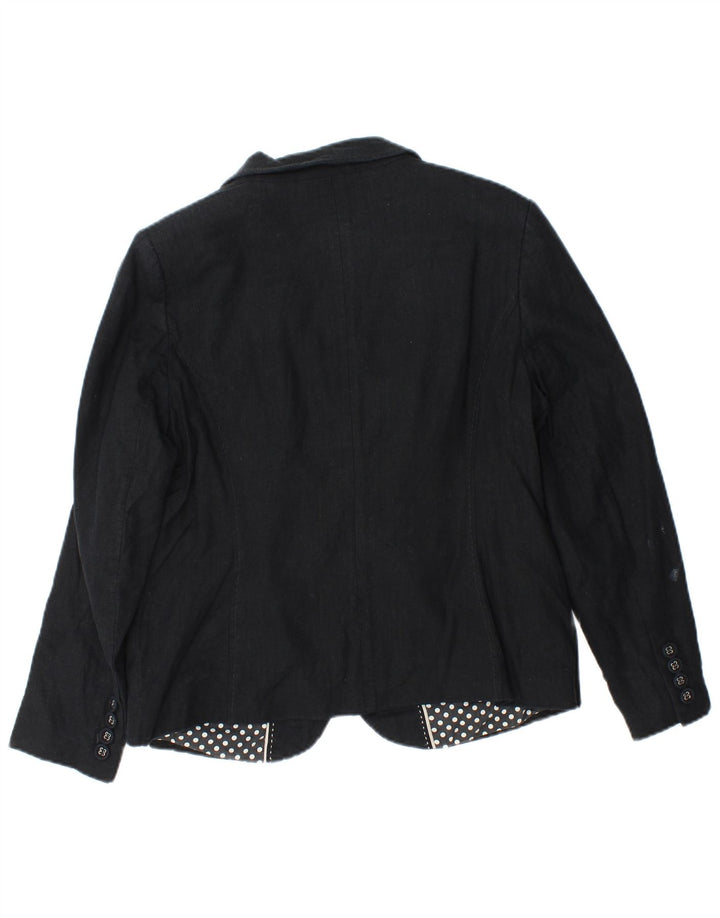 Giacca blazer a 3 bottoni Marks & Spencer da donna UK 16 grande lino grigio