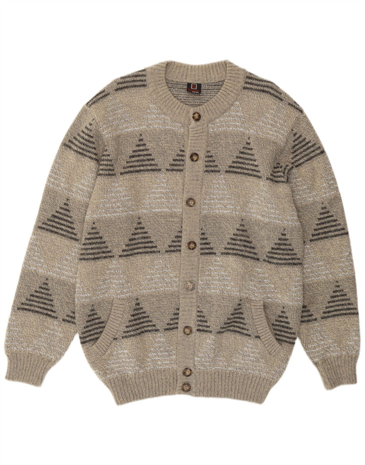 Maglione Cardigan Uomo Rinaldi Grande Lana Geometrica Grigia