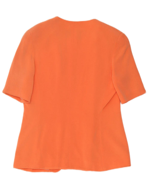 Genny Cardigan a maniche corte da donna Top US 10 Large Arancione Acetato