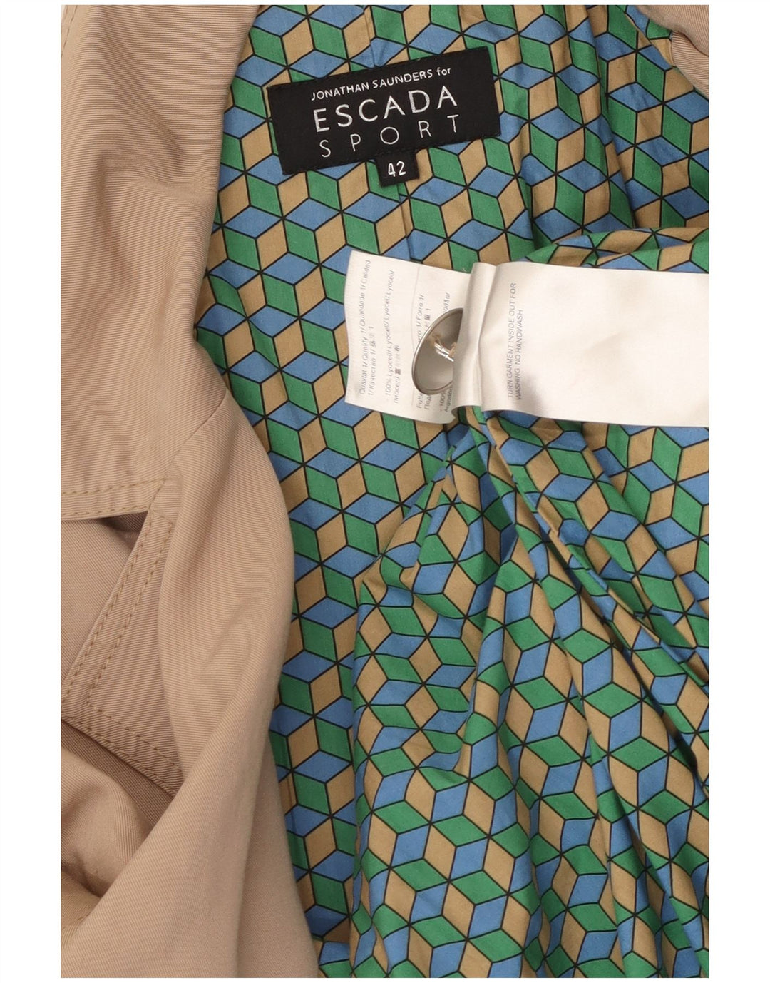 Trench da donna ESCADA EU 42 Large Beige Lyocell