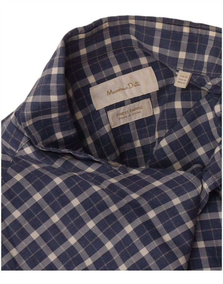 Camicia da uomo in flanella Massimo Dutti a quadri blu navy medio