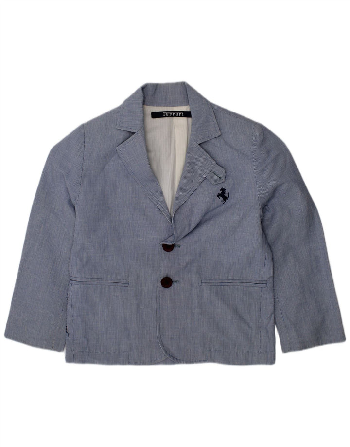Giacca Blazer a 2 Bottoni Ferrari da Ragazzo 3-4 Anni Gessato Blu