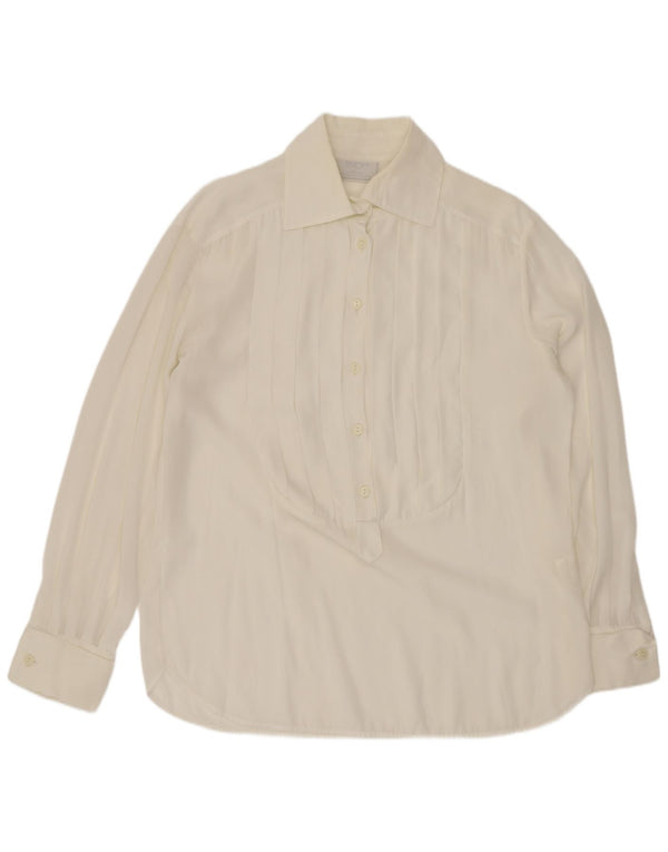 ENJOY Camicia pullover ampia da donna UK 14 Poliestere bianco medio