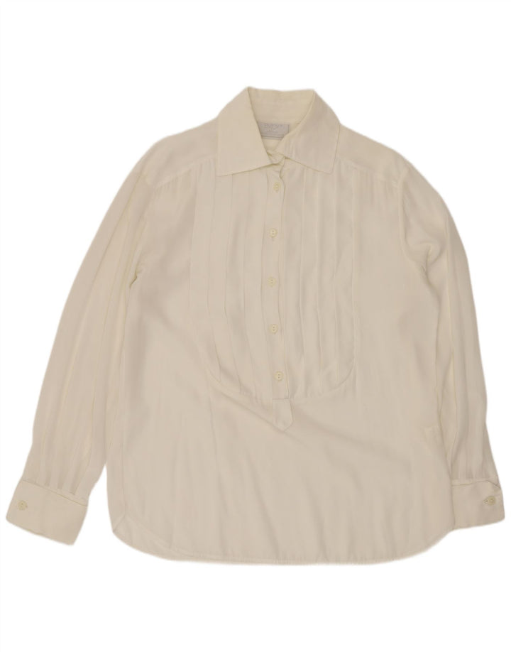 ENJOY Camicia pullover ampia da donna UK 14 Poliestere bianco medio