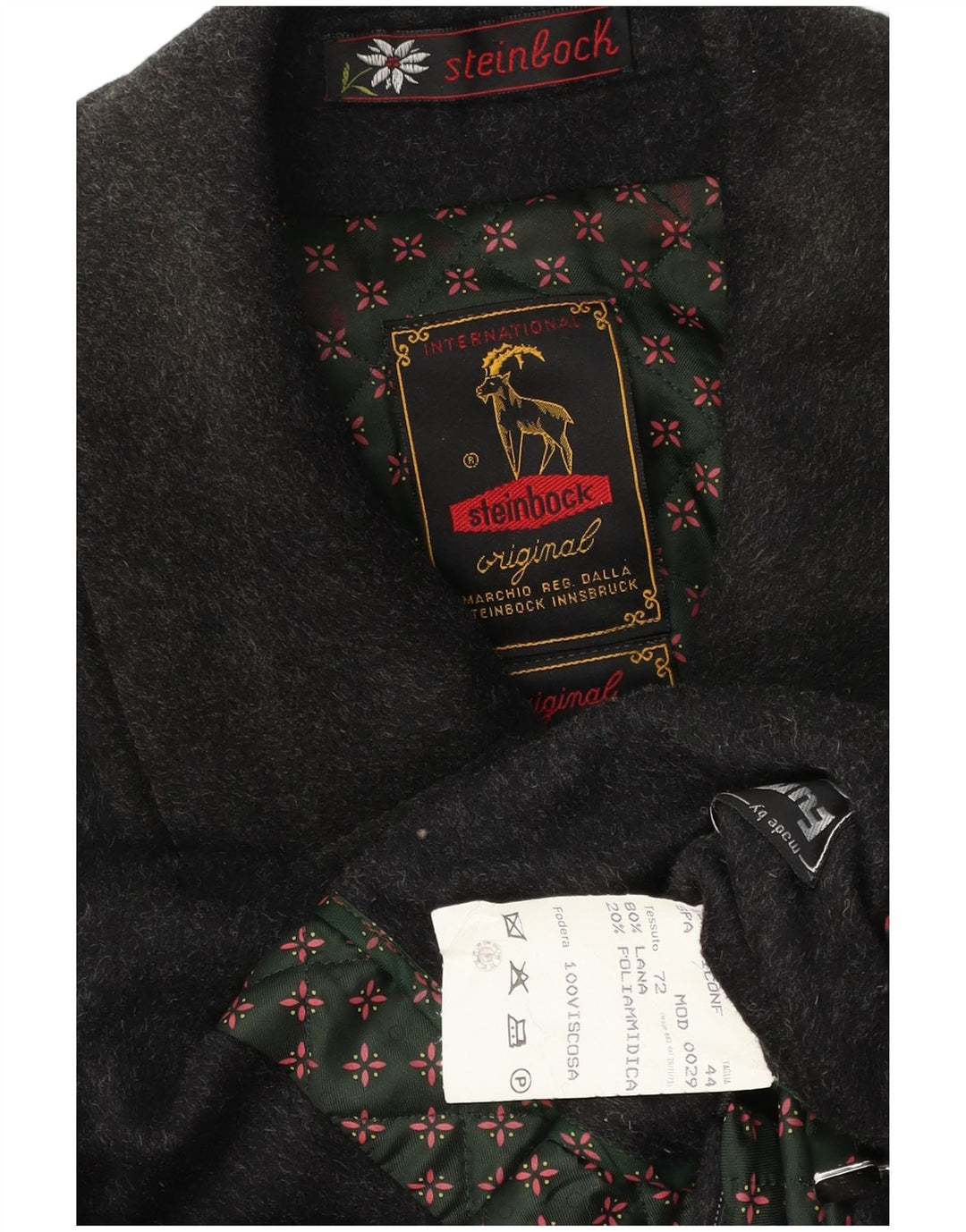Cappotto da uomo taglio ampio Steinbock EU 44 XS lana nera