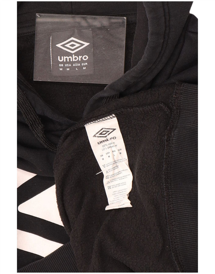Maglione con cappuccio grafico da uomo UMBRO cotone medio nero