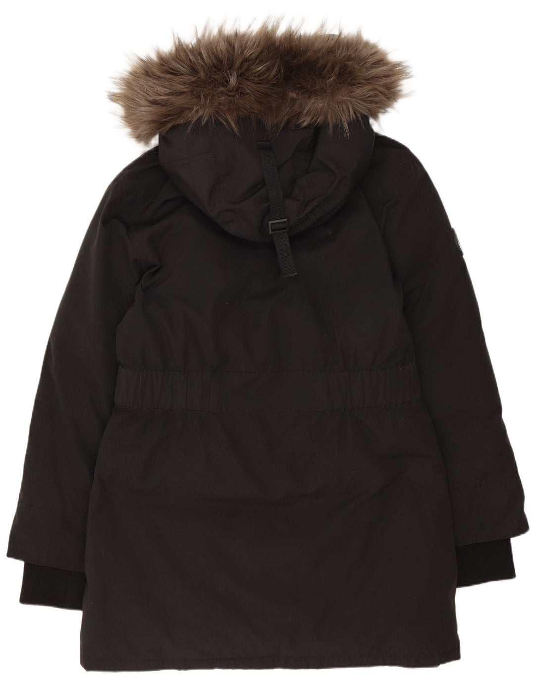 Cappotto imbottito oversize con cappuccio da donna Superdry UK 10 piccolo poliestere nero
