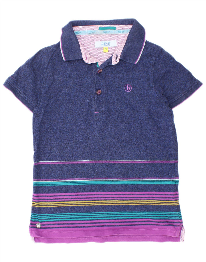 Polo Ted Baker da bambino, 7-8 anni, in cotone a righe blu navy