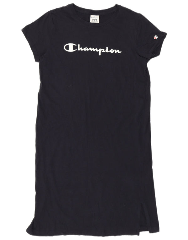 Abito t-shirt con grafica da donna Champion UK 14 cotone blu navy medio