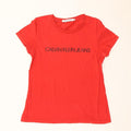 Maglietta grafica da donna Calvin Klein Jeans Top UK 12 rosso medio