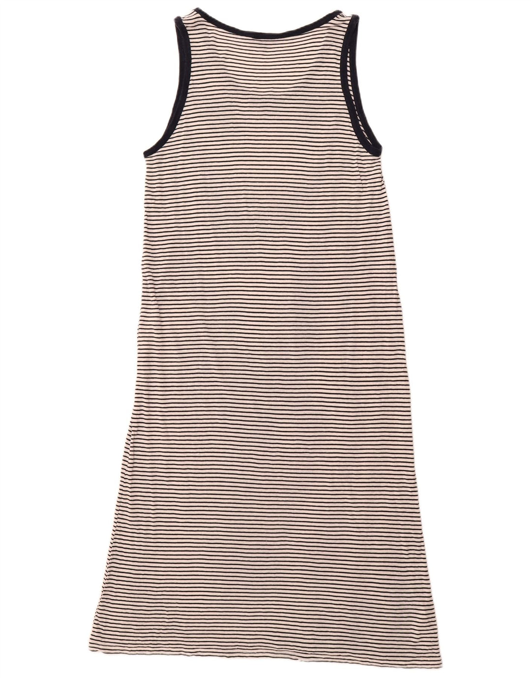 MASSIMO DUTTI Abito lungo senza maniche da donna UK 14 Grandi righe bianche